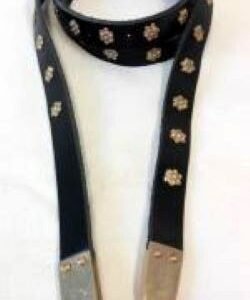 Ceinture noblesse noir deco fleur laiton