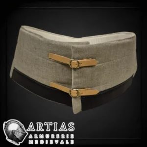 Ceinture gamboisée en lin et métisse, rembourrage 1 cm feutre de laine.